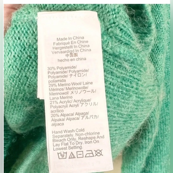 J.Crew Relaxed Pullover Sweater Merino/Alpaca Blend Kelly Green,Small - Picture 7 of 8